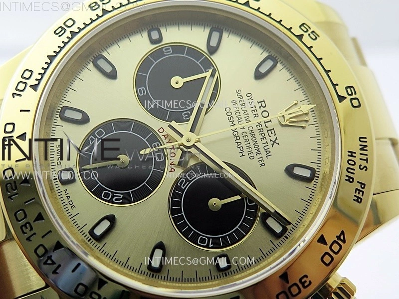 Daytona 116508 QF 1:1 Best Edition YG Dial Black Subdial on YG Bracelet SH4130 V3