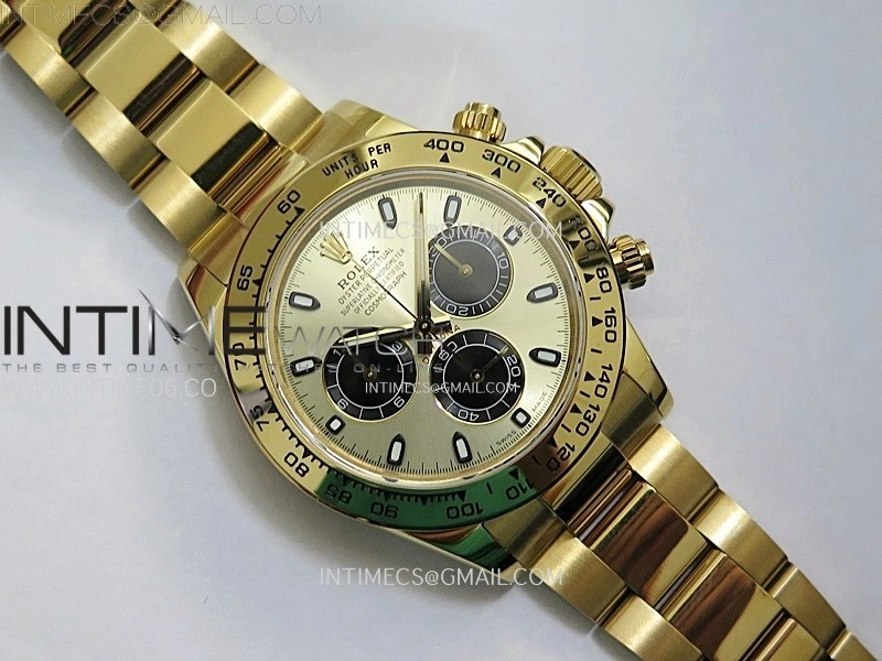 Daytona 116508 QF 1:1 Best Edition YG Dial Black Subdial on YG Bracelet SH4130 V3