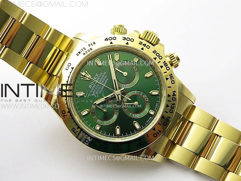 Daytona 116508 YG APSF 1:1 Best Edition Green Dial on YG Bracelet SH4130