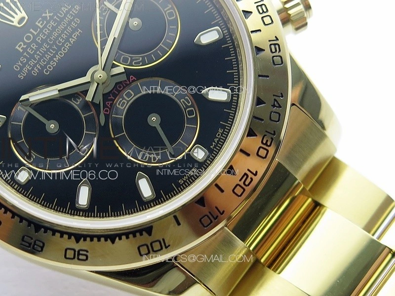 Daytona 116508 YG APSF Black Dial Sticks Markers On YG Bracelet Slim A7750