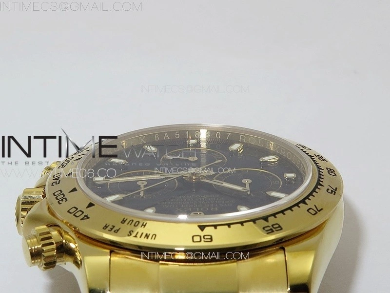Daytona 116508 YG APSF Black Dial Sticks Markers On YG Bracelet Slim A7750
