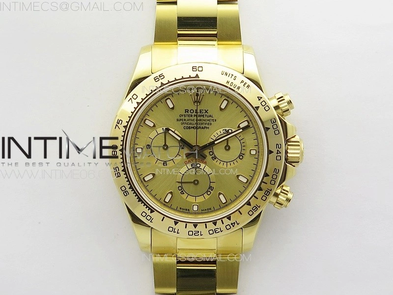 Daytona 116508 YG APSF Gold Dial Stick Markers On YG Bracelet Slim A7750