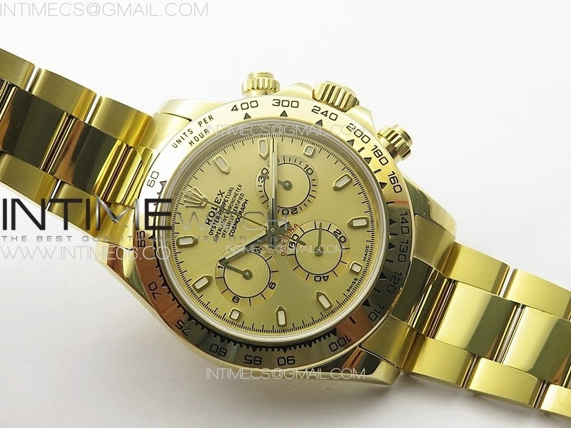 Daytona 116508 YG APSF Gold Dial Stick Markers On YG Bracelet Slim A7750