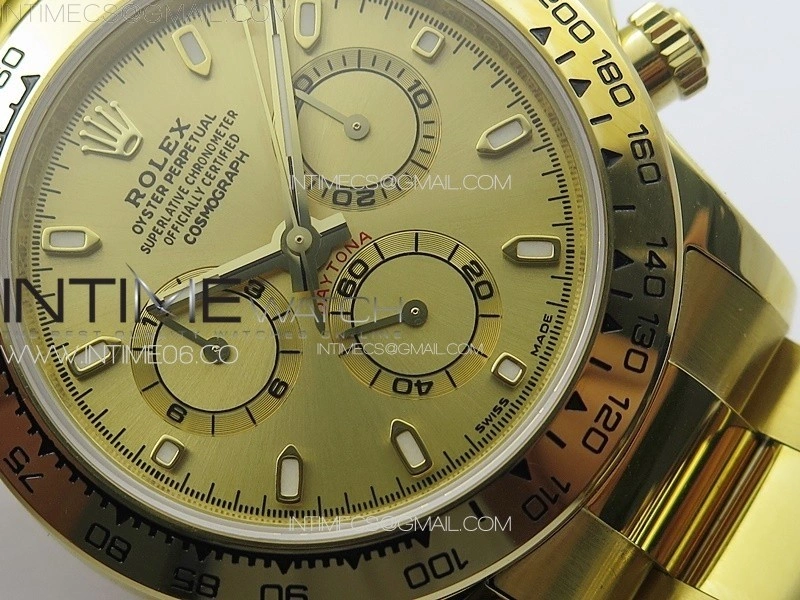 Daytona 116508 YG APSF Gold Dial Stick Markers On YG Bracelet Slim A7750
