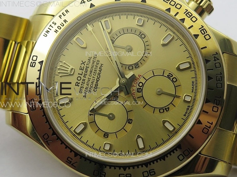 Daytona 116508 YG APSF Gold Dial Stick Markers On YG Bracelet Slim A7750