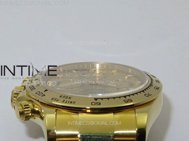 Daytona 116508 YG APSF Gold Dial Stick Markers On YG Bracelet Slim A7750