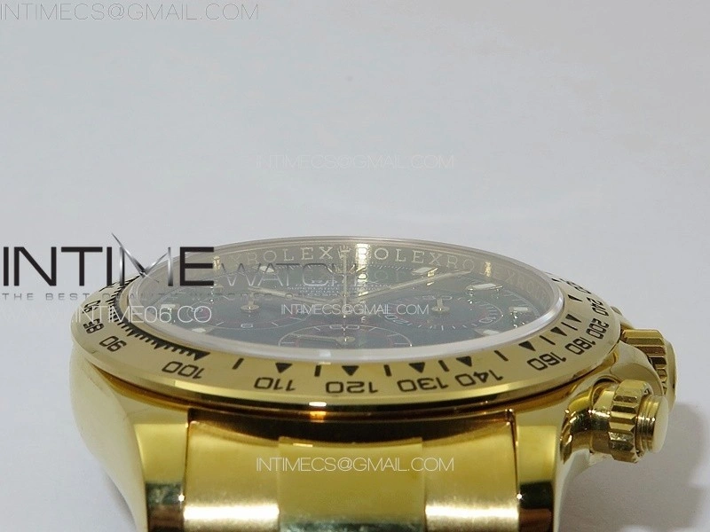 Daytona 116508 YG APSF Green Dial Sticks Markers On YG Bracelet Slim A7750
