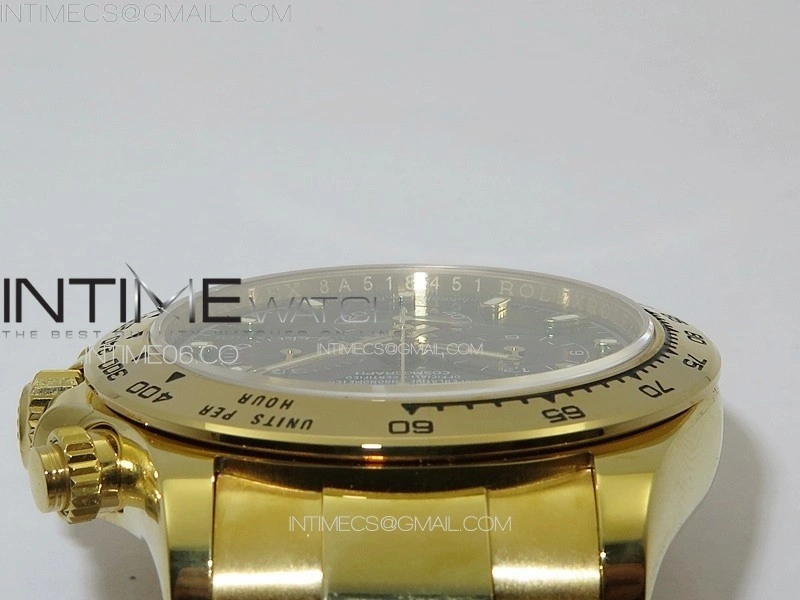 Daytona 116508 YG APSF Green Dial Sticks Markers On YG Bracelet Slim A7750