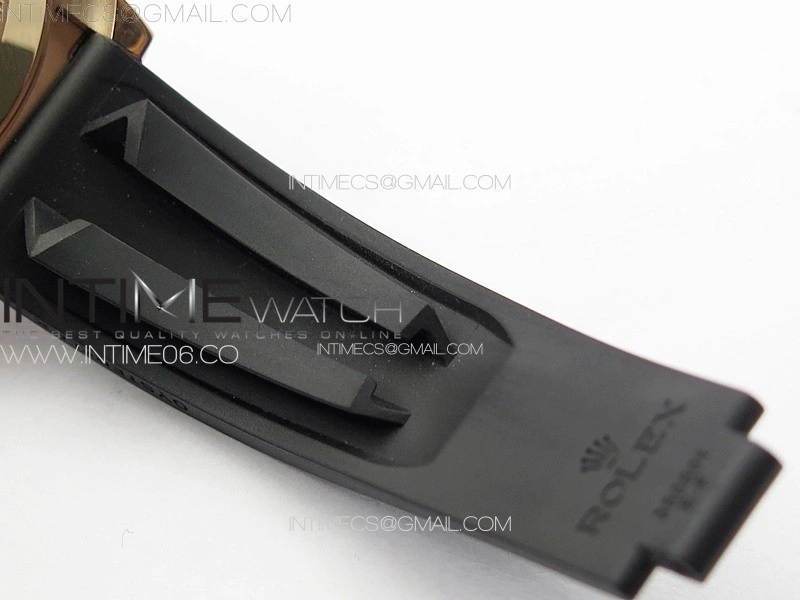 Daytona 116518LN RG APSF Black Dial Crystal Markers On Rubber Strap Slim A7750