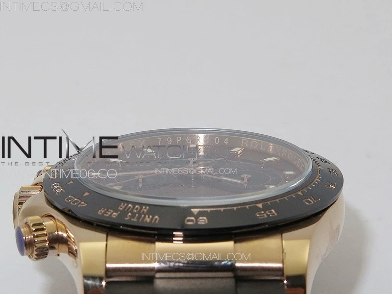 Daytona 116518LN RG APSF Brown Dial Stick Markers On Rubber Strap Slim A7750