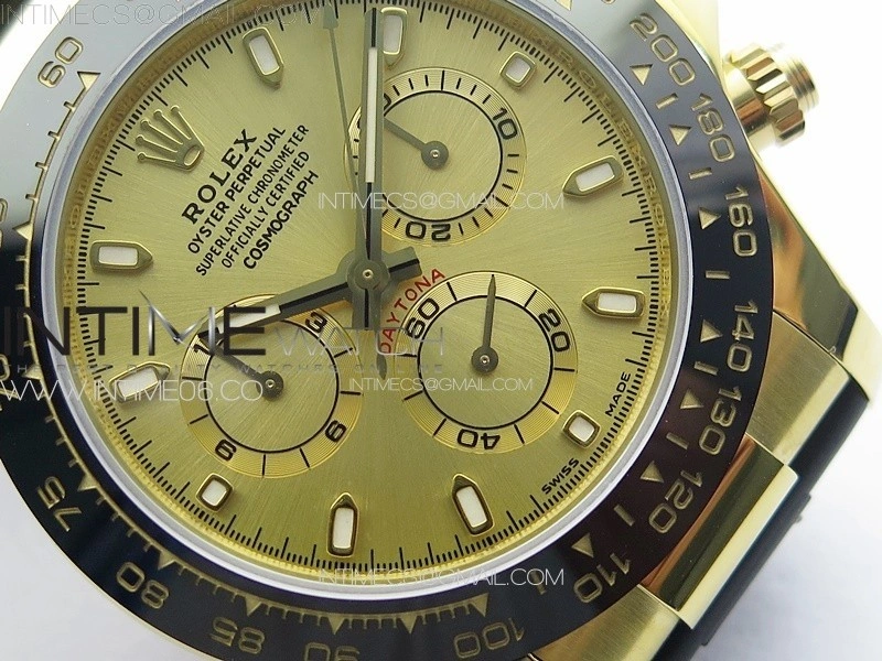 Daytona 116518LN YG APSF Gold Dial Stick Markers On Rubber Strap Slim A7750