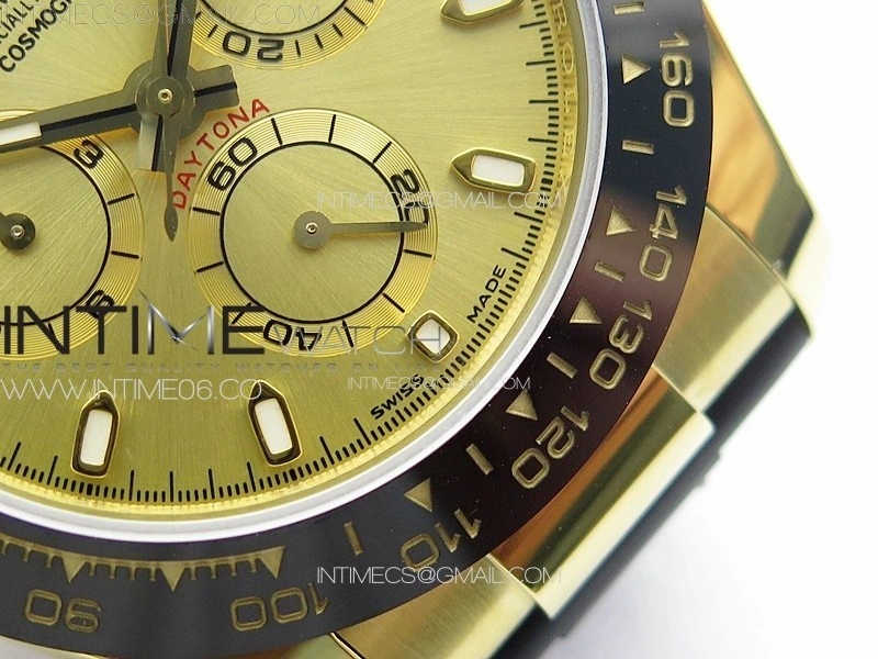 Daytona 116518LN YG APSF Gold Dial Stick Markers On Rubber Strap Slim A7750