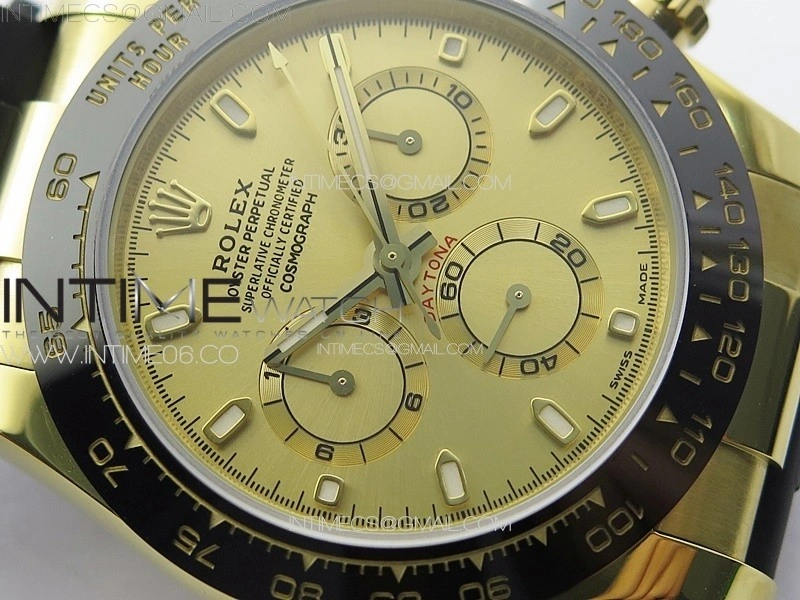 Daytona 116518LN YG APSF Gold Dial Stick Markers On Rubber Strap Slim A7750