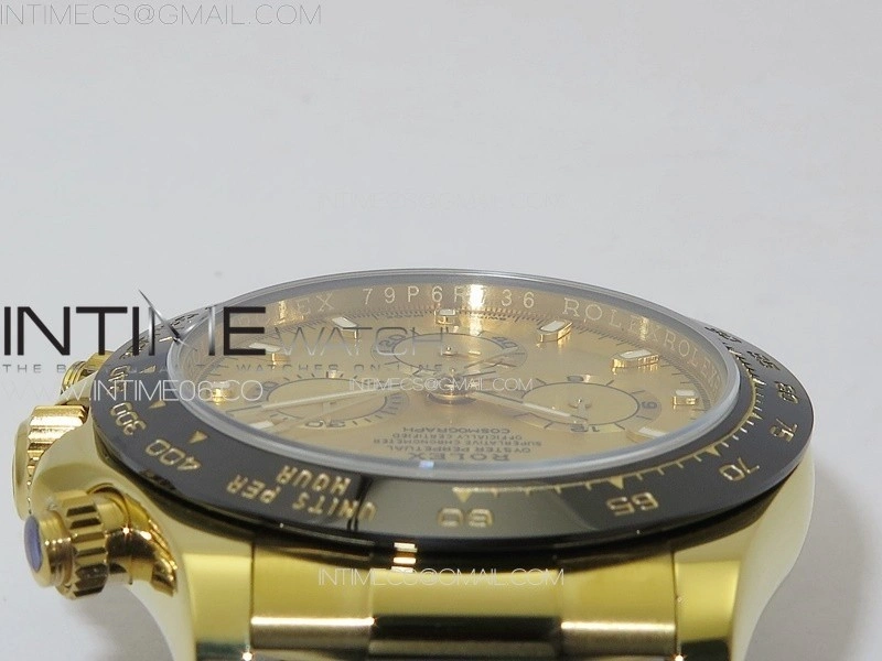 Daytona 116518LN YG APSF Gold Dial Stick Markers On Rubber Strap Slim A7750