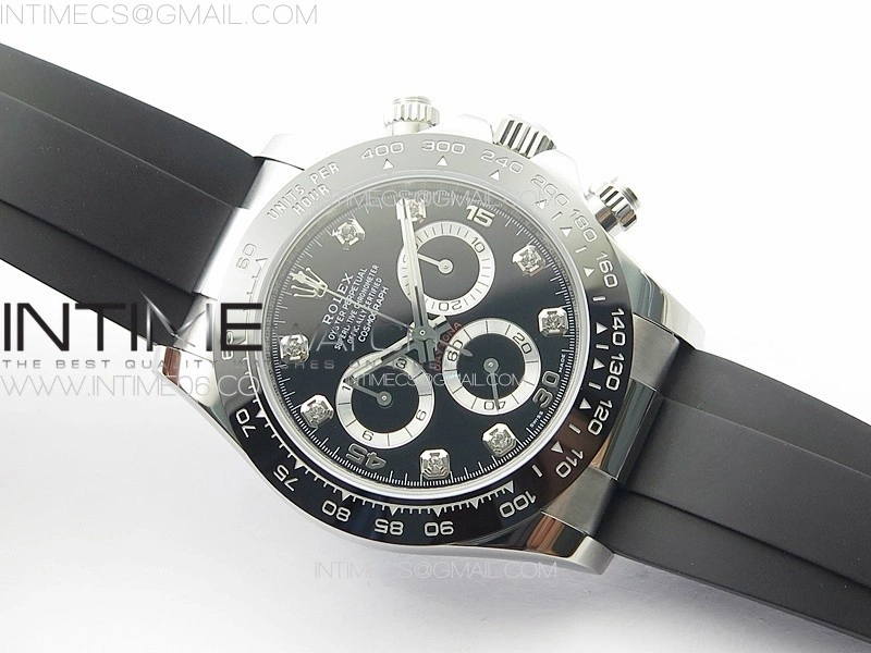Daytona 116519LN APSF Black Dial Crystal Markers On Rubber Strap Slim A7750