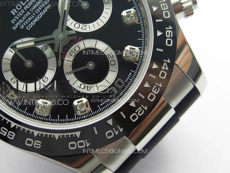 Daytona 116519LN APSF Black Dial Crystal Markers On Rubber Strap Slim A7750