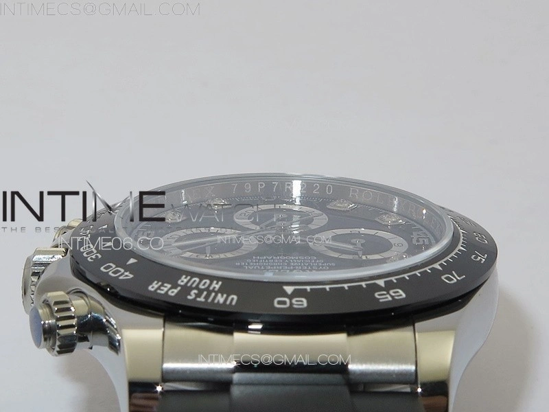 Daytona 116519LN APSF Black Dial Crystal Markers On Rubber Strap Slim A7750