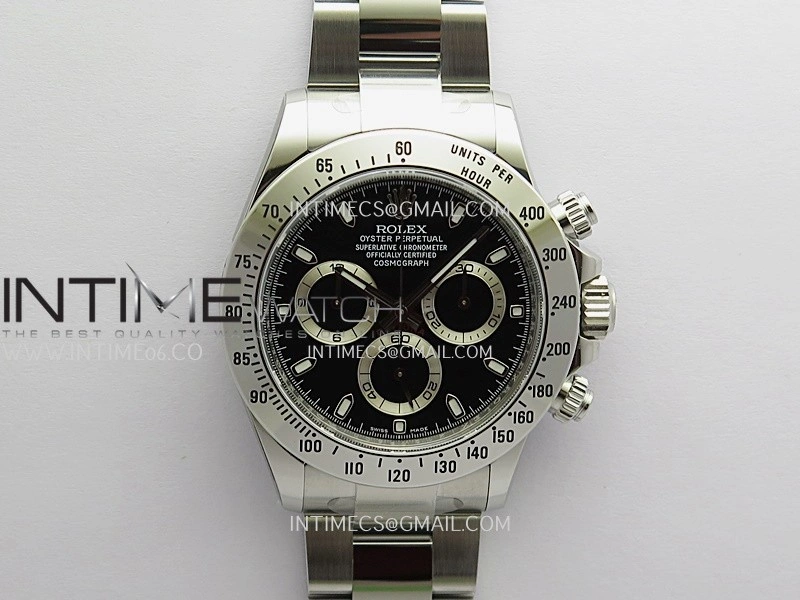 Daytona 116520 904L SS VF 1:1 Best Edition Black Dial On 904L SS Bracelet DD4130