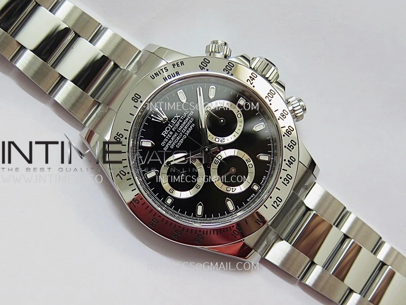 Daytona 116520 904L SS VF 1:1 Best Edition Black Dial On 904L SS Bracelet DD4130
