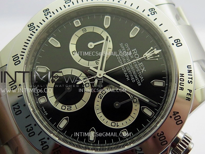 Daytona 116520 904L SS VF 1:1 Best Edition Black Dial On 904L SS Bracelet DD4130