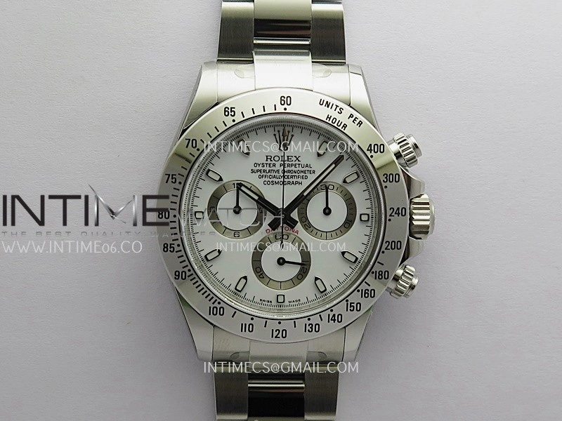 Daytona 116520 904L SS VF 1:1 Best Edition White Dial On 904L SS Bracelet DD4130
