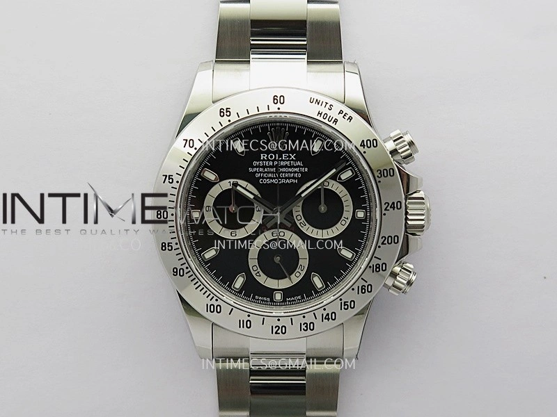 Daytona 116520 904L SS VSF 1:1 Best Edition Black Dial On 904L SS Bracelet DD4130
