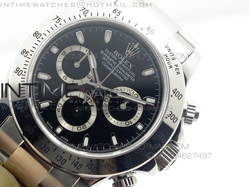 Daytona 116520 V2 BP 1:1 Best Edition Black Dial on SS Bracelet A7750