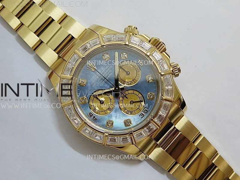 Daytona 116568 Wrapped YG BTF Best Edition Blue MOP Dial on SS Bracelet SH4130