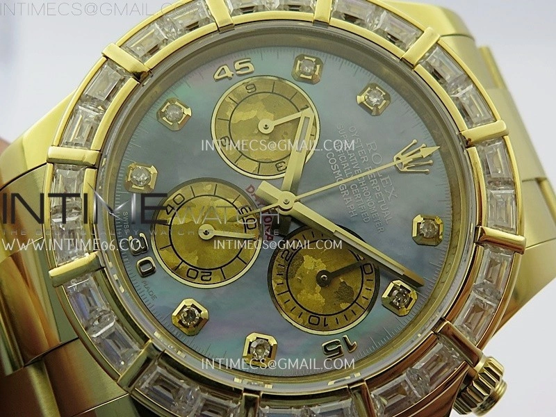 Daytona 116568 Wrapped YG BTF Best Edition Blue MOP Dial on SS Bracelet SH4130