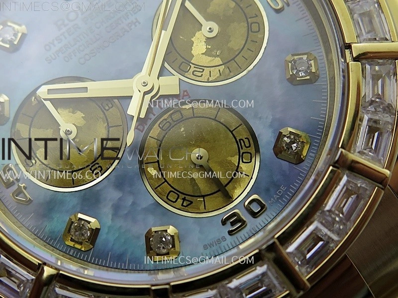 Daytona 116568 Wrapped YG BTF Best Edition Blue MOP Dial on SS Bracelet SH4130