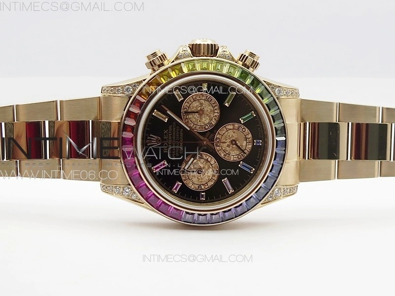 Daytona 116595 Rainbow RG APSF Best Edition Black dial On RG Bracelet A7750