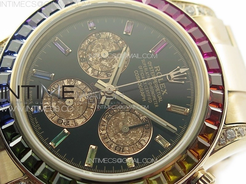 Daytona 116595 Rainbow RG APSF Best Edition Black dial On RG Bracelet A7750