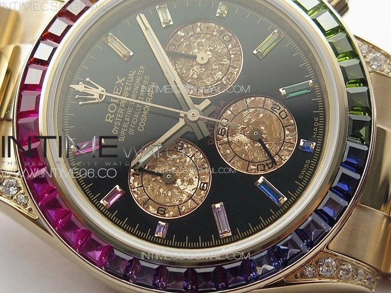 Daytona 116595 Rainbow RG APSF Best Edition Black dial On RG Bracelet A7750