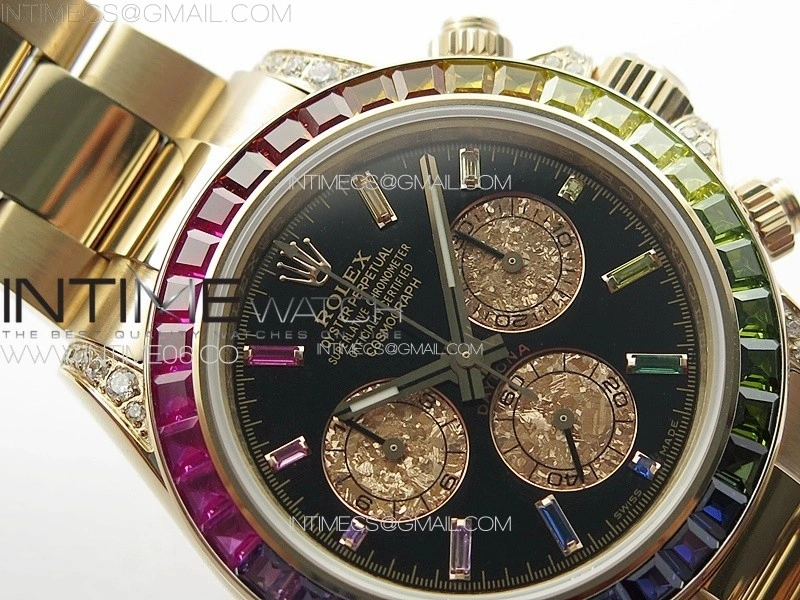 Daytona 116595 Rainbow RG APSF Best Edition Black dial On RG Bracelet A7750
