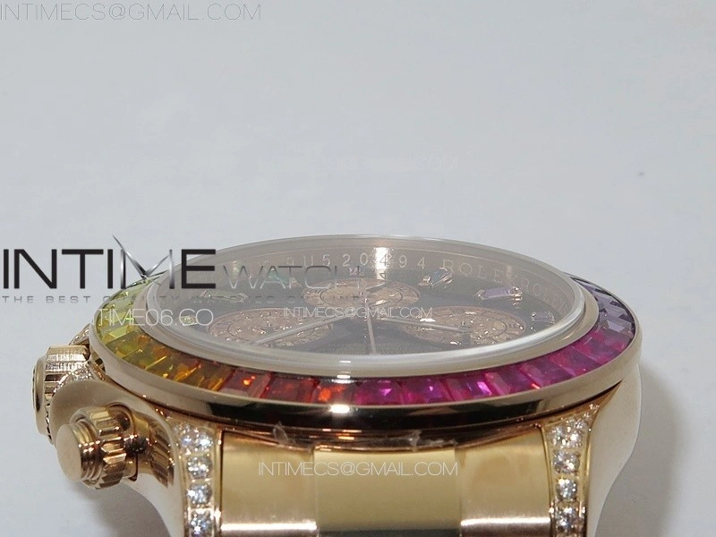 Daytona 116595 Rainbow RG APSF Best Edition Black dial On RG Bracelet A7750