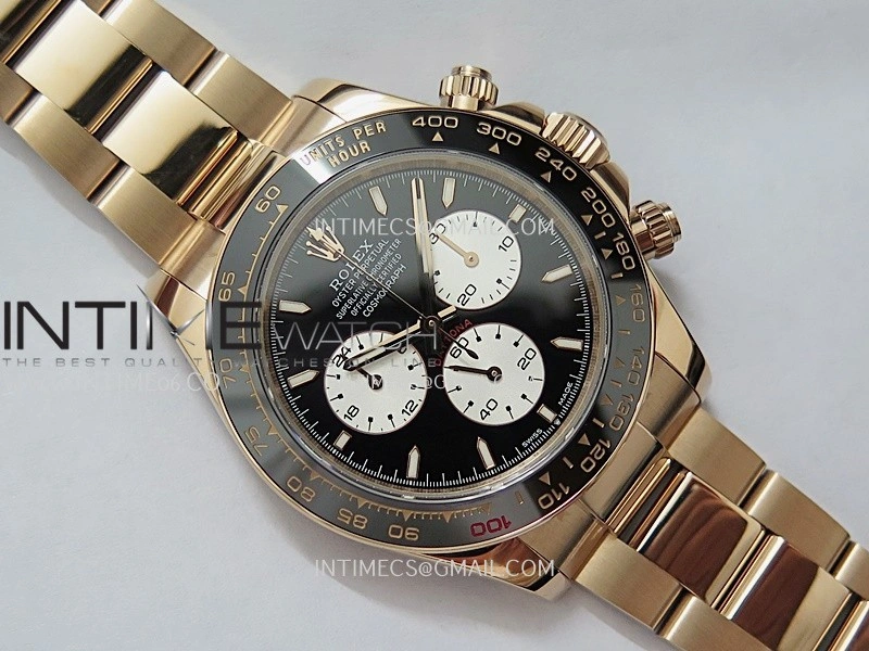 Daytona 126525 Le Mans Gain Weight QF 1:1 RG Black Dial On RG Bracelet SH4132