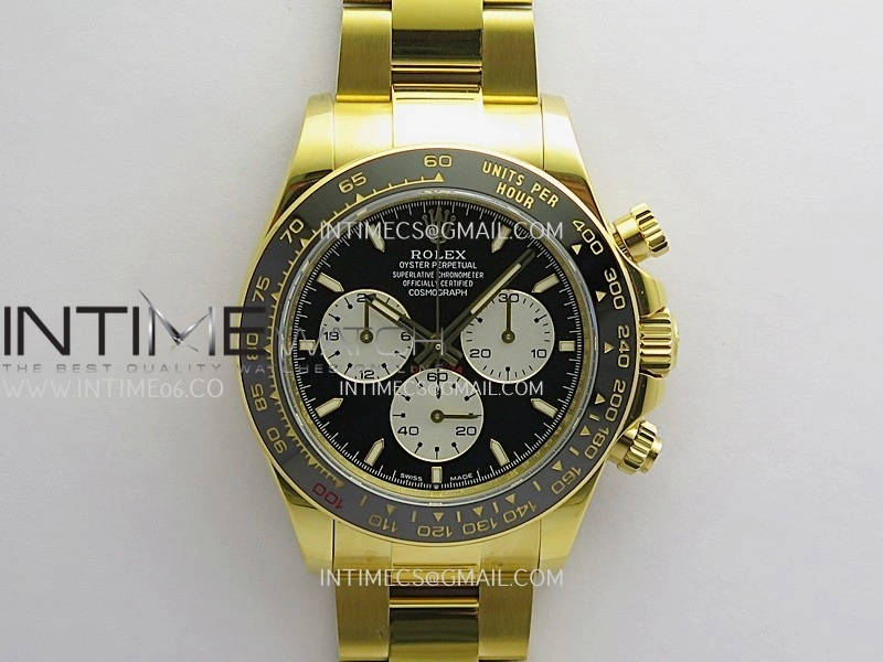 Daytona 126528 Le Mans Gain Weight QF 1:1 YG Black Dial On YG Bracelet SH4132