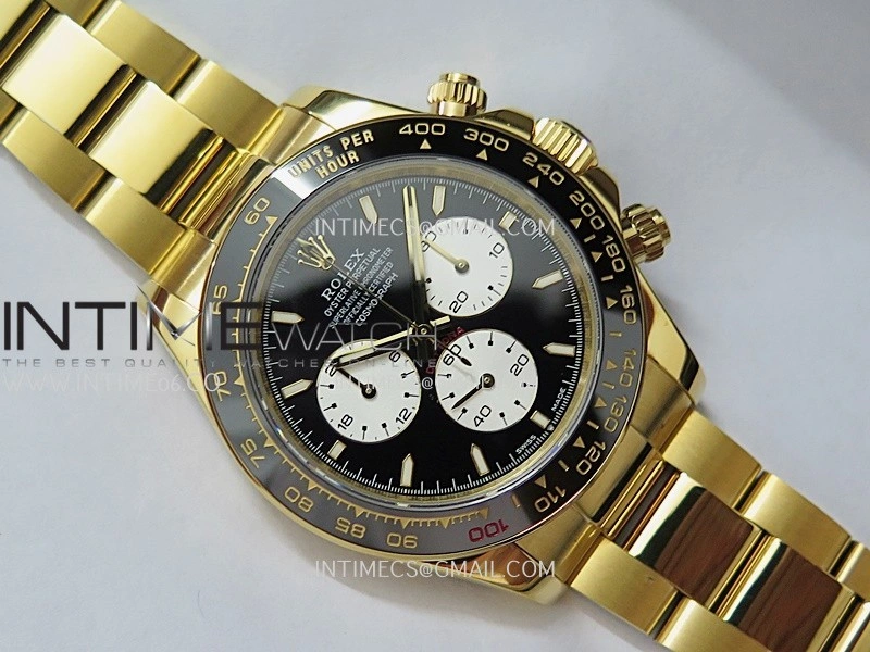 Daytona 126528 Le Mans Gain Weight QF 1:1 YG Black Dial On YG Bracelet SH4132