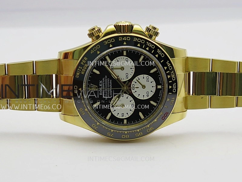 Daytona 126528 Le Mans Gain Weight QF 1:1 YG Black Dial On YG Bracelet SH4132