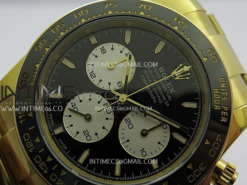Daytona 126528 Le Mans Gain Weight QF 1:1 YG Black Dial On YG Bracelet SH4132