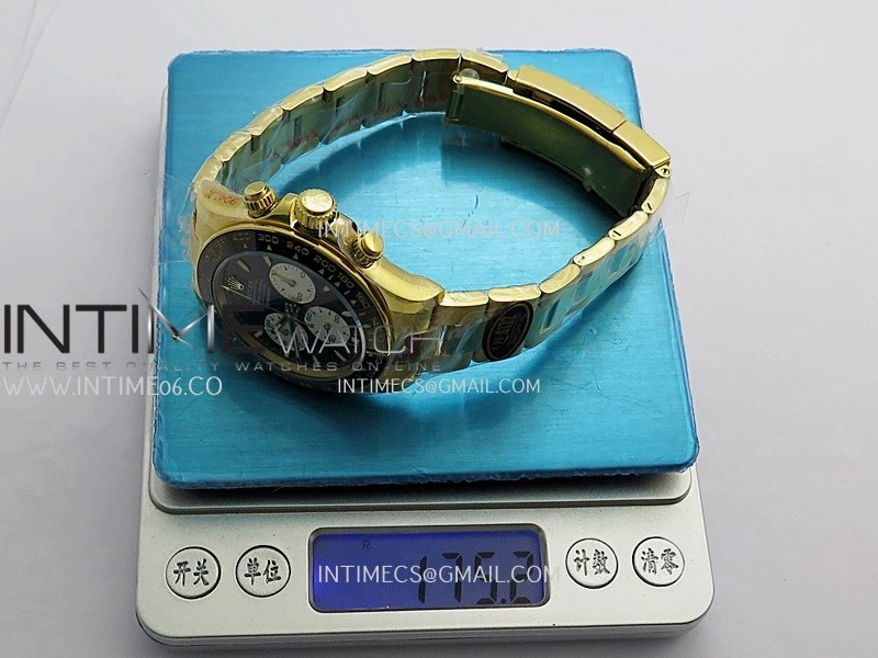 Daytona 126528 Le Mans Gain Weight QF 1:1 YG Black Dial On YG Bracelet SH4132