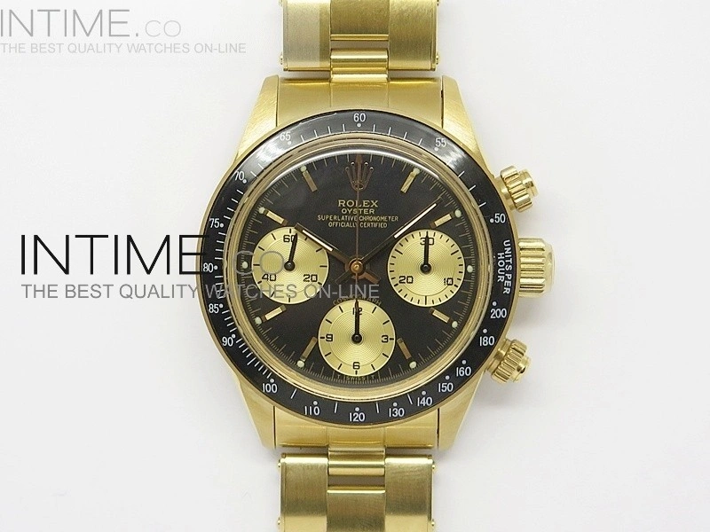 Daytona 6265 Black Bezel YG YG JKF Best Edition Black Dial on Bracelet Venus 75