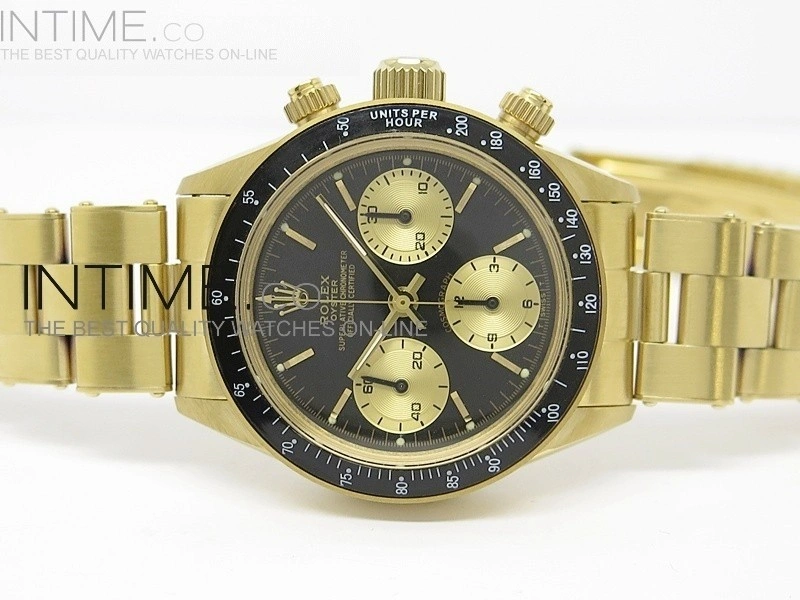 Daytona 6265 Black Bezel YG YG JKF Best Edition Black Dial on Bracelet Venus 75