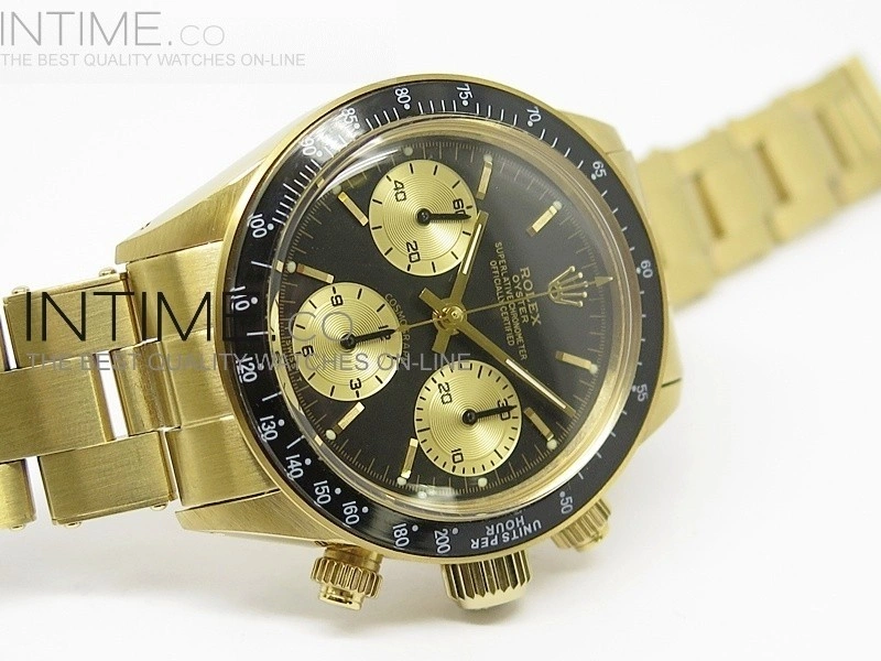 Daytona 6265 Black Bezel YG YG JKF Best Edition Black Dial on Bracelet Venus 75