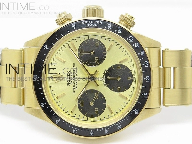 Daytona 6265 Black Bezel YG YG JKF Best Edition Gold Dial on Bracelet Venus 75