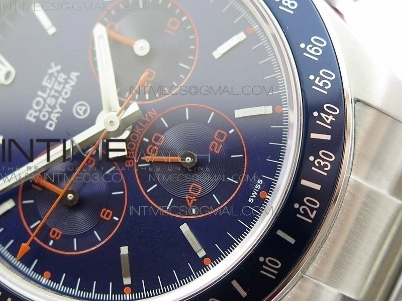 Daytona Blue Red Pushers BP Blue dial On SS Bracelet A4130