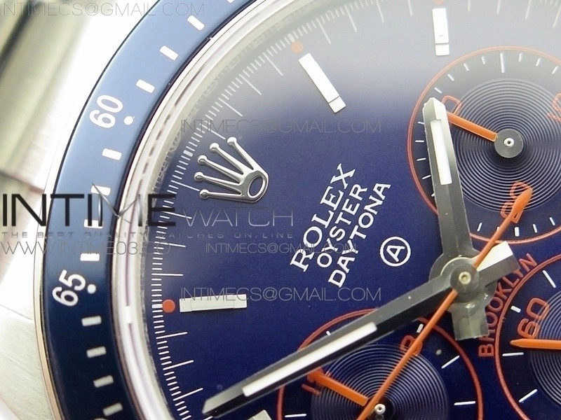 Daytona Blue Red Pushers BP Blue dial On SS Bracelet A4130