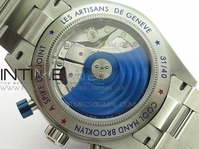 Daytona Blue Red Pushers BP Blue dial On SS Bracelet A4130