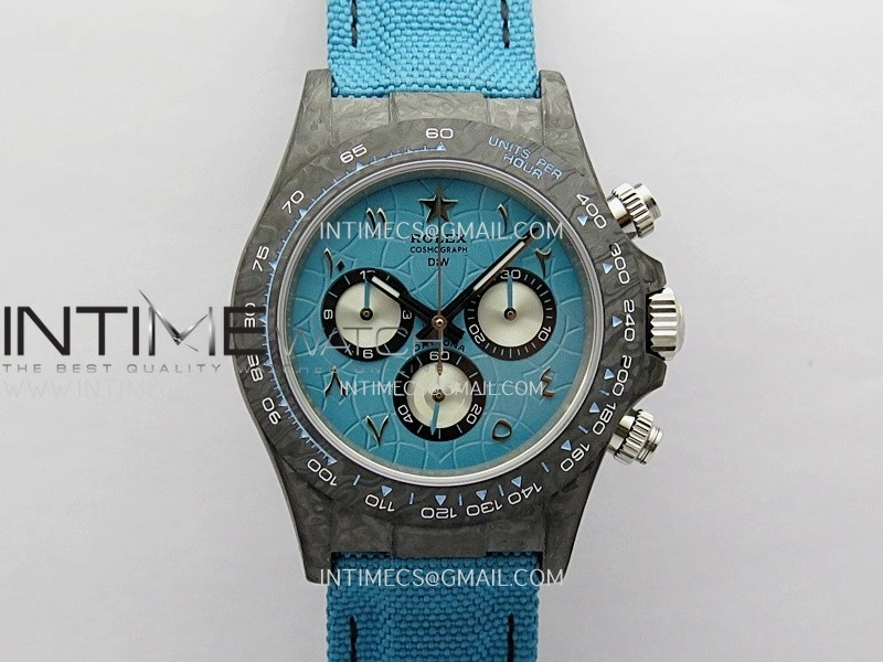 Daytona DIW Black Carbon DIWF Best Edition Blue Dial On Blue Nylon Strap A4801