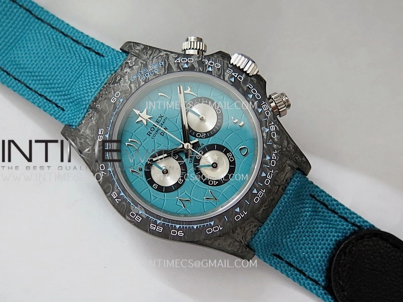 Daytona DIW Black Carbon DIWF Best Edition Blue Dial On Blue Nylon Strap A4801